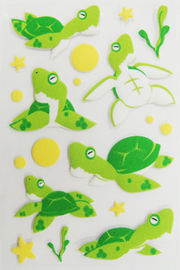 etiquetas dimensionais do álbum de recortes do bebê 3D, etiquetas animais pequenas da tartaruga verde