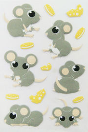 Multi etiquetas animais inchados engraçadas coloridas para a forma extravagante do rato dos desenhos animados dos meninos