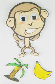As etiquetas bonitos do macaco do bebê da decoração do livro, cópia animal do jardim zoológico caçoam etiquetas dos desenhos animados 