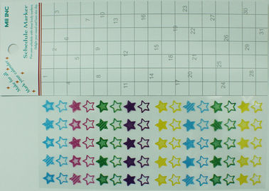 Etiquetas do lembrete do calendário do estilo japonês para a forma 70mm x 170mm da estrela dos planejadores