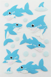 Azul animal inchado do tubarão dos desenhos animados das etiquetas DIY 3D da espuma não tóxica colorido