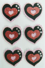 Etiquetas dadas forma do brilho coração feito sob encomenda cor-de-rosa imprimíveis para o dia de Valentim